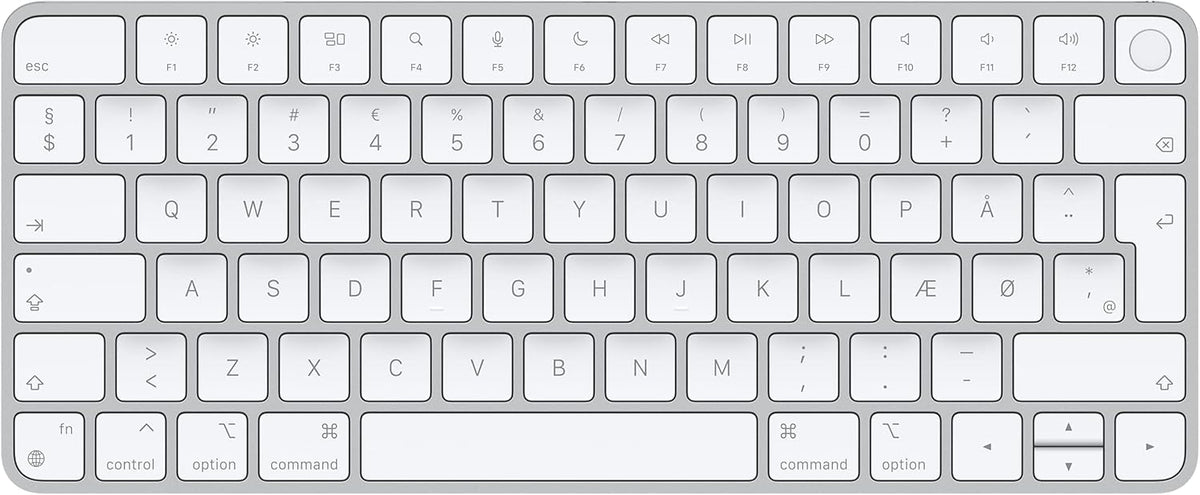 Magic Keyboard with Touch ID: Wireless, Bluetooth, Rechargeable. Works with Mac Computers with Apple Silicon; Danish - White Keys