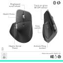 Logitech MX Master 4 Wireless Mouse, 8K DPI Darkfield Sensor, MagSpeed Scroll & Thumb Wheel, Haptic Sense Feedback, Bluetooth & Logi Bolt, USB-C Fast Charging, Pale Grey