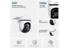 TP‑Link Tapo C500 – Outdoor Pan/Tilt Wi‑Fi Security Camera, 1080p FHD, Color Night Vision, 340° Pan & 90° Tilt, Two‑Way Audio, IP65 Weatherproof, Local & Cloud Storage