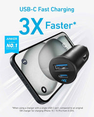 Anker Car Charger (30W, 2 Ports) Black