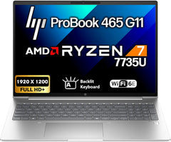 HP ProBook 465 460 G11 Business Laptop 16" FHD+ Display, AMD Ryzen 7 7735U, oemgenuine Customized Laptop, 16GB / 32GB / 64GB RAM, 512GB / 1TB / 2TB SSD, Wi-Fi 6E, RJ-45, Webcam, Backlit KB, Win 11 Pro