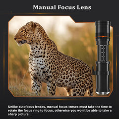 Telephoto Lens F Lens for Nikon, 420-800mm for Nikon DSLR, Manual Focus MF Zoom Lens for Nikon D3500 D850 D7500 D5600 D3400 D500 D7200 D5500 D750 D810 D3300 D5300 D610 D7100 D5200 etc
