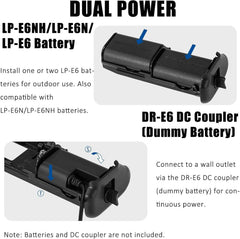 BG-R10 Vertical Camera Battery Grip for Canon EOS R5 R5C EOS R6 R6 Mark II Camera,Replacement for Canon BG-R10 Battery Grip，Powered by LP-E6/LP-E6N/LP-E6NH Batteries for Stable Vertical Shooting