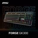 MSI Forge GK300 Blue US - Mechanical Keyboard, Blue SWITCHES, RGB, Ergonomic, Anti-GHOSTING, Angle-Adjustable - Black