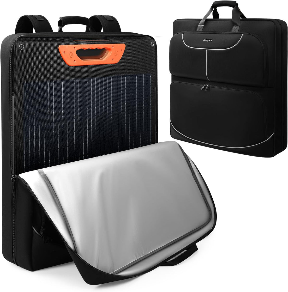 Solar Panel Storage Bag Compatible with Jackery SolarSaga 100W/200W Foldable Solar Panels, Padded Carrying Case for 2 Panels with Multi Pockets, Water-Resistant Travel Bag, Black