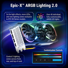 GeForce RTX 5070 Ti Epic-X ARGB OC Triple Fan, Graphics Card, 16GB GDDR7, 256-Bit, 2640 MHz Boost, PCIe 5.0, HDMI/DP 2.1, NVIDIA Blackwell, DLSS 4