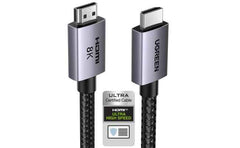 UGREEN 8K Mini HDMI To Hdmi Cable 2.1 2M, Ultra High Speed Braided HDMI Cord 10K 8K@60Hz 4K@240Hz, HDR10 HDCP 2.2&2.3