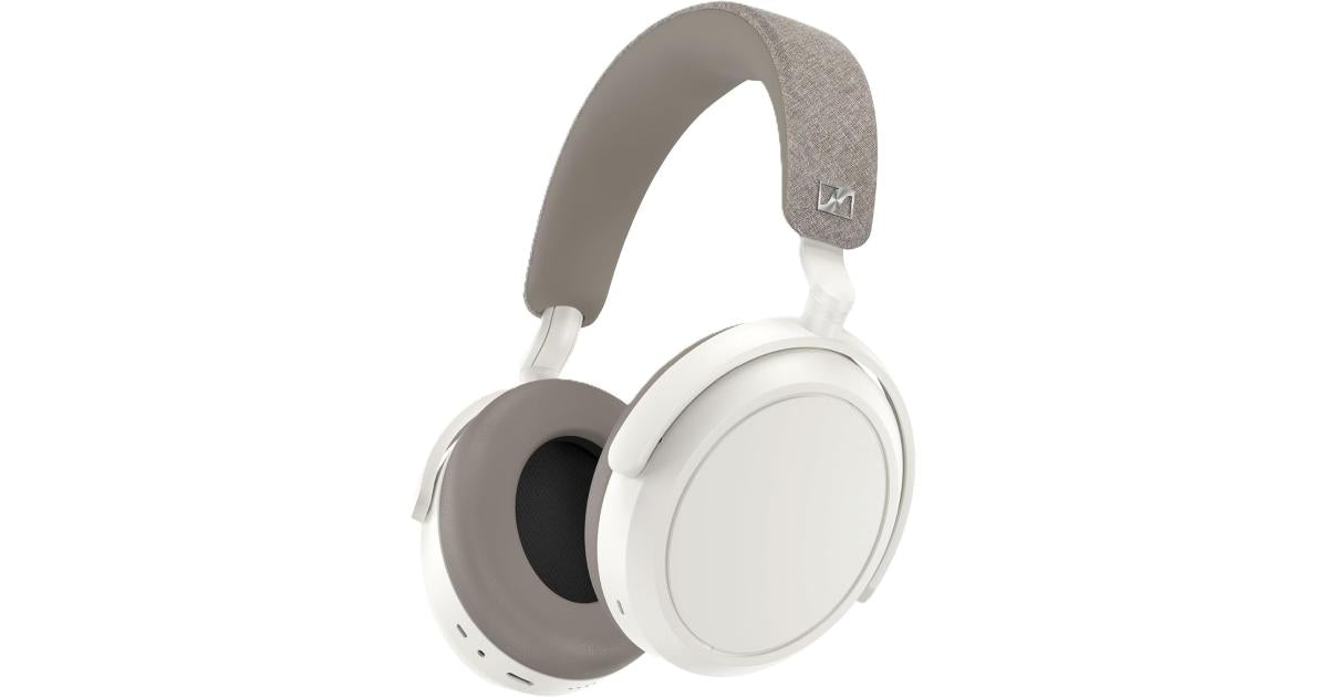 Sennheiser MOMENTUM 4 Wireless Headphones, Bluetooth for Crystal-Clear Calls w/ Adaptive Noise Cancellation, 60h Battery Life, Customizable Sound & Lightweight Folding Design - White
