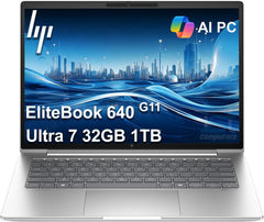 HP EliteBook 640 G11 Business AI PC Laptop (14" FHD+, Intel Core Ultra 7 155U, 32GB DDR5 RAM, 1TB SSD, 12-Core (> i7-1355U)), HP Wolf Security, 2x Thunderbolt 4, Backlit, FHD Webcam, Wi-Fi, Win 11 Pro