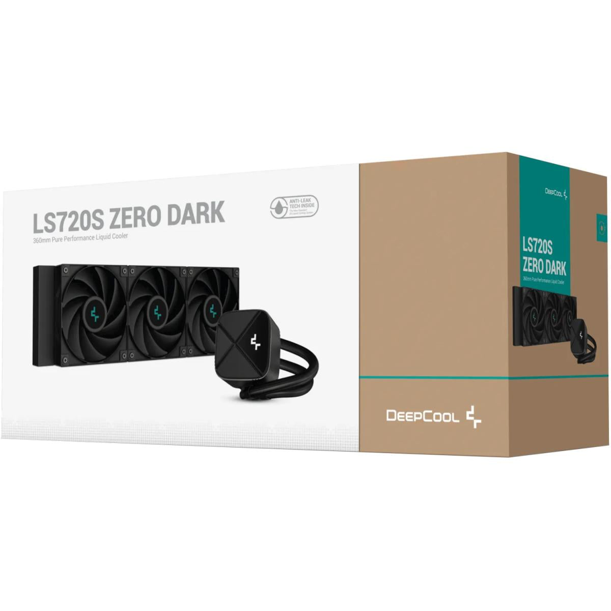 DeepCool LS720S ZERO DARK Liquid Cooler 360mm 3100RPM 300W TDP AIO Cooler Anti-Leak Tech CPU Water Cooler Textured Block For AMD & Intel - Black