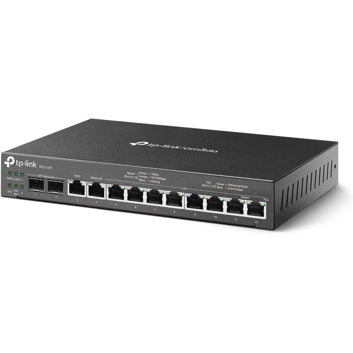 TP-Link Omada ER7212 3-in-1 Gigabit VPN Router Integrates Router, PoE 110W Switch & Omada Controller