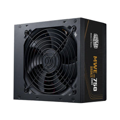 Cooler Master MWE 750W 80+ Bronze ATX 3.1 Non-Modular Power Supply Quiet HDB Fan , Embossed Cable , Black