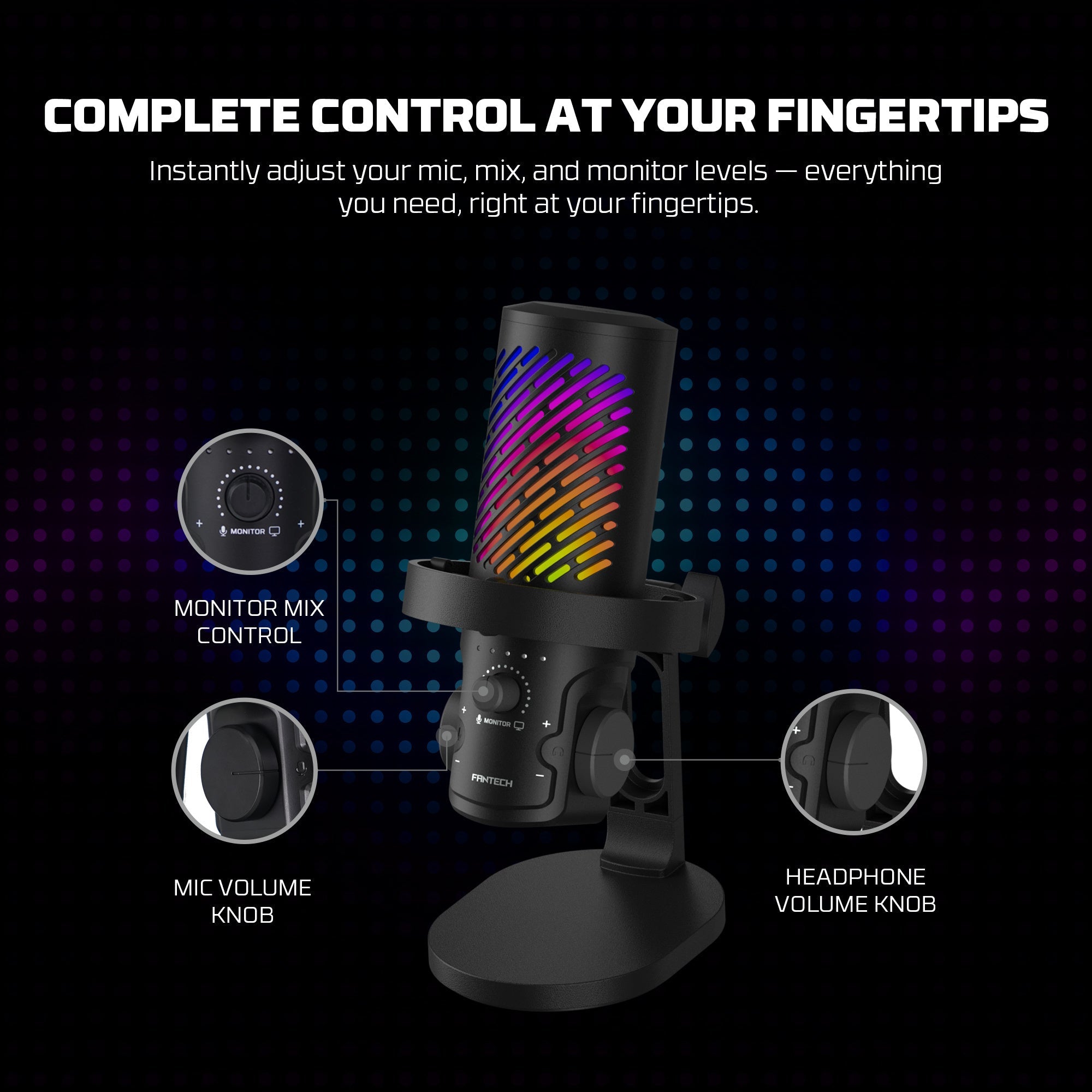 Fantech MCX04 Leviosa Aura Condenser Microphone, streaming equipment