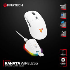 FANTECH WG9RD Wireless Gaming Mouse with Charging Magnetic Base Three Mode 12000DPI Customized E-sports Gamer Mouse