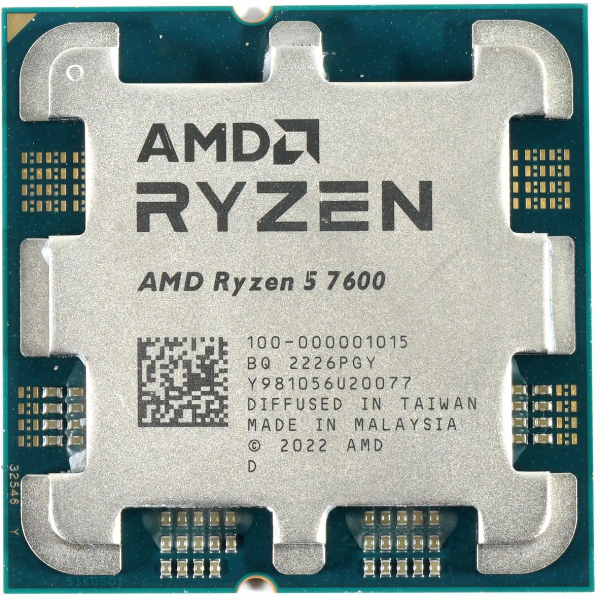 AMD RYZEN 5 7600 6-Core 3.8GHz (5.1 GHz Max Boost) 32MB Cache AM5 Desktop Processor , Tray