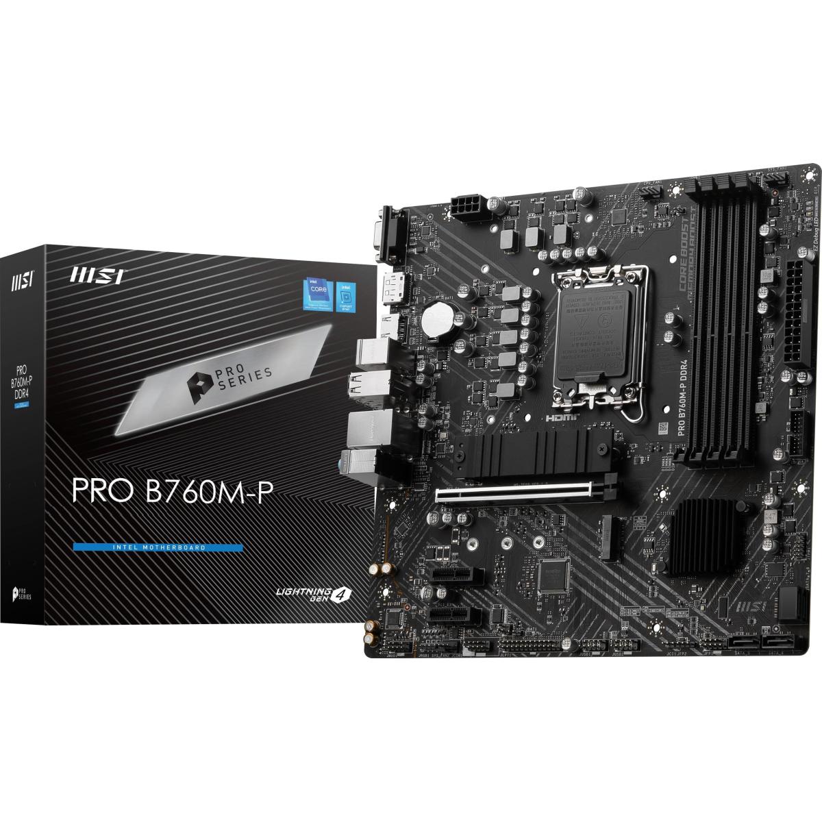 MSI PRO B760M-P DDR5 Intel 13th Gen Motherboard PCIe 4.0 DDR5 2xM.2 PCIe 4.0 Mainboard
