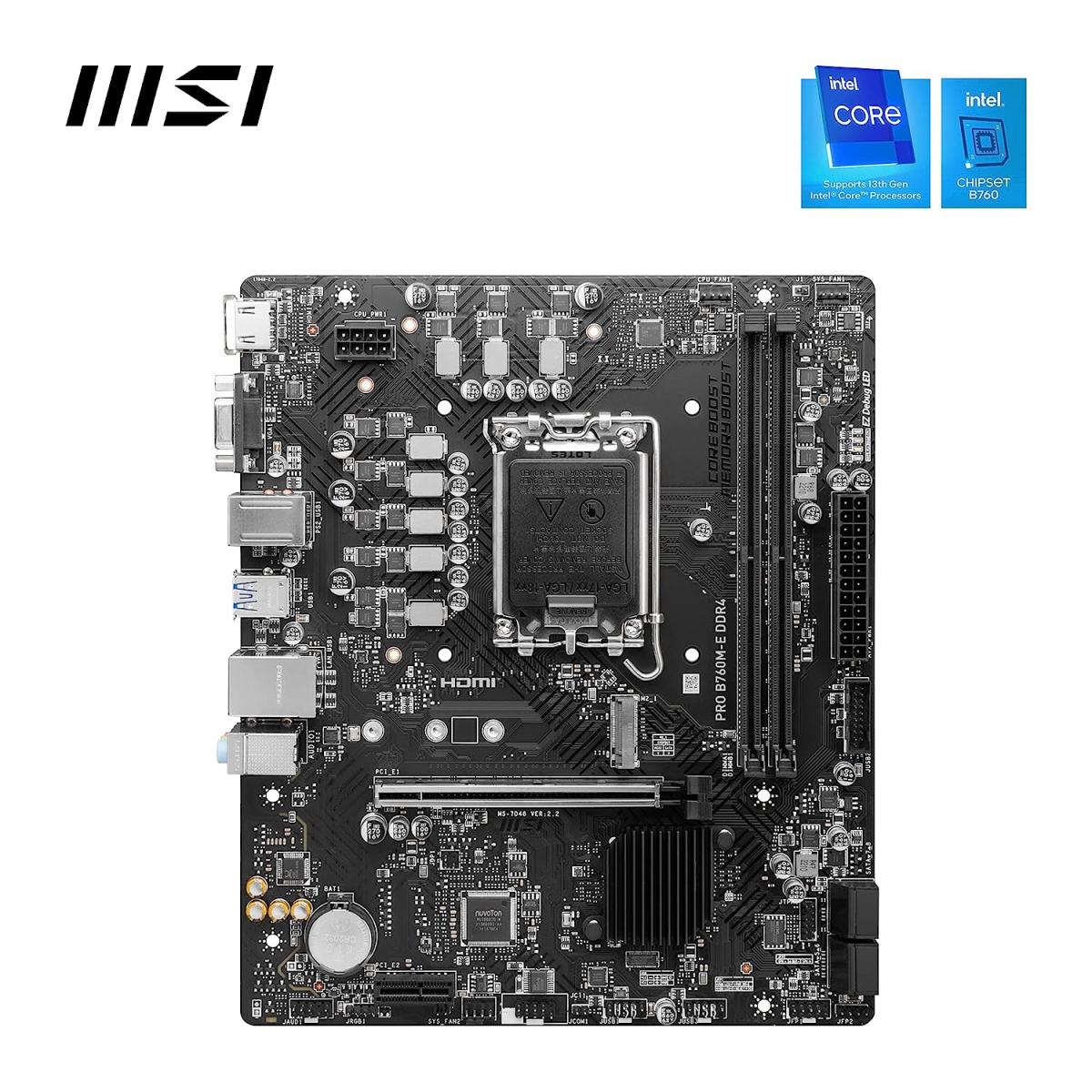 MSI PCIe motherboard for desktop computer builds