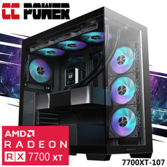 CC Power 7700XT-107 Gaming PC NEW 14Gen Intel I7 20-Cores w/ AMD Radeon RX 7700 XT 12GB w/ Advanced Air Cooler