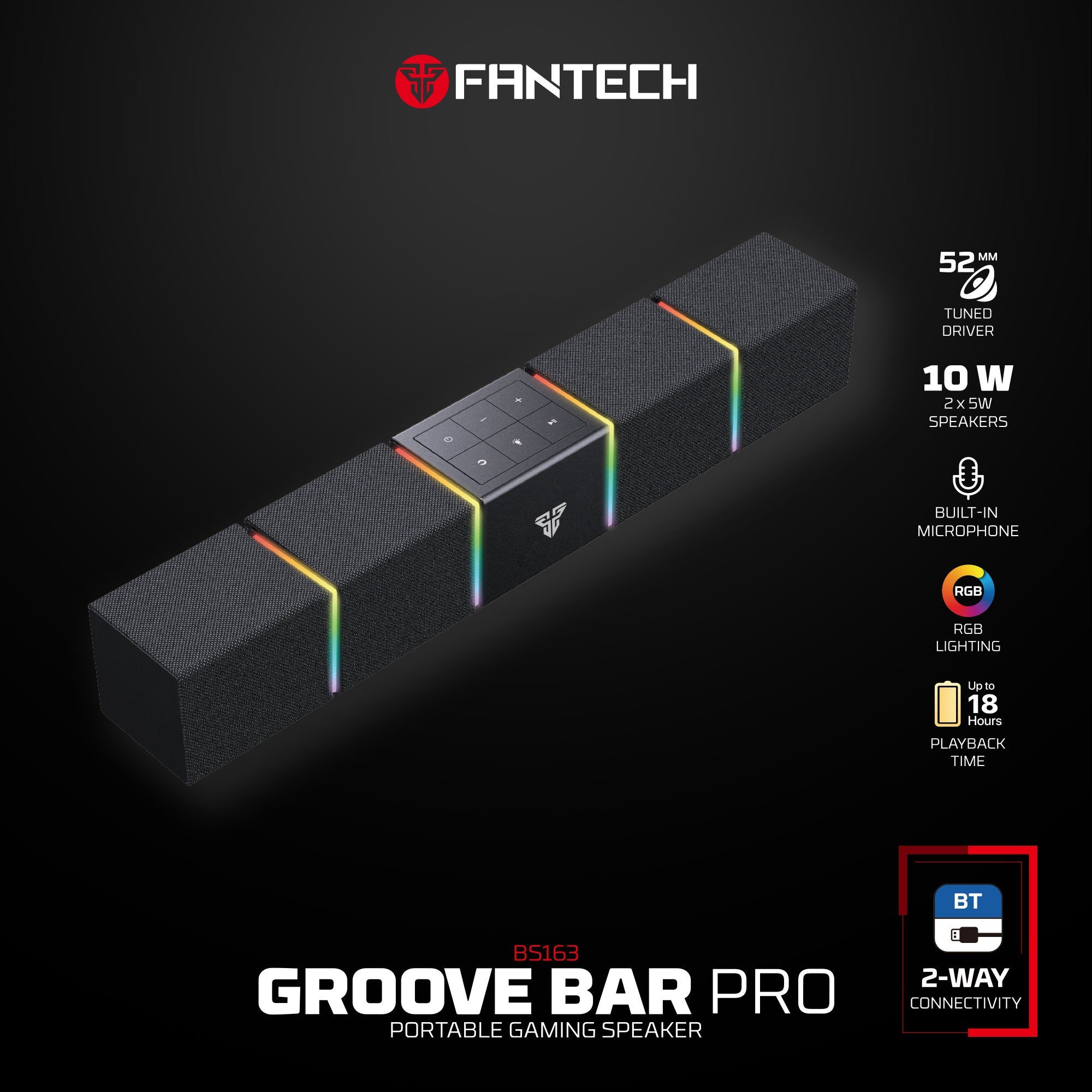 Fantech Bluetooth Speaker Groove Bar Pro BS163 Fantech Bluetooth Speaker Groove Bar Pro BS163