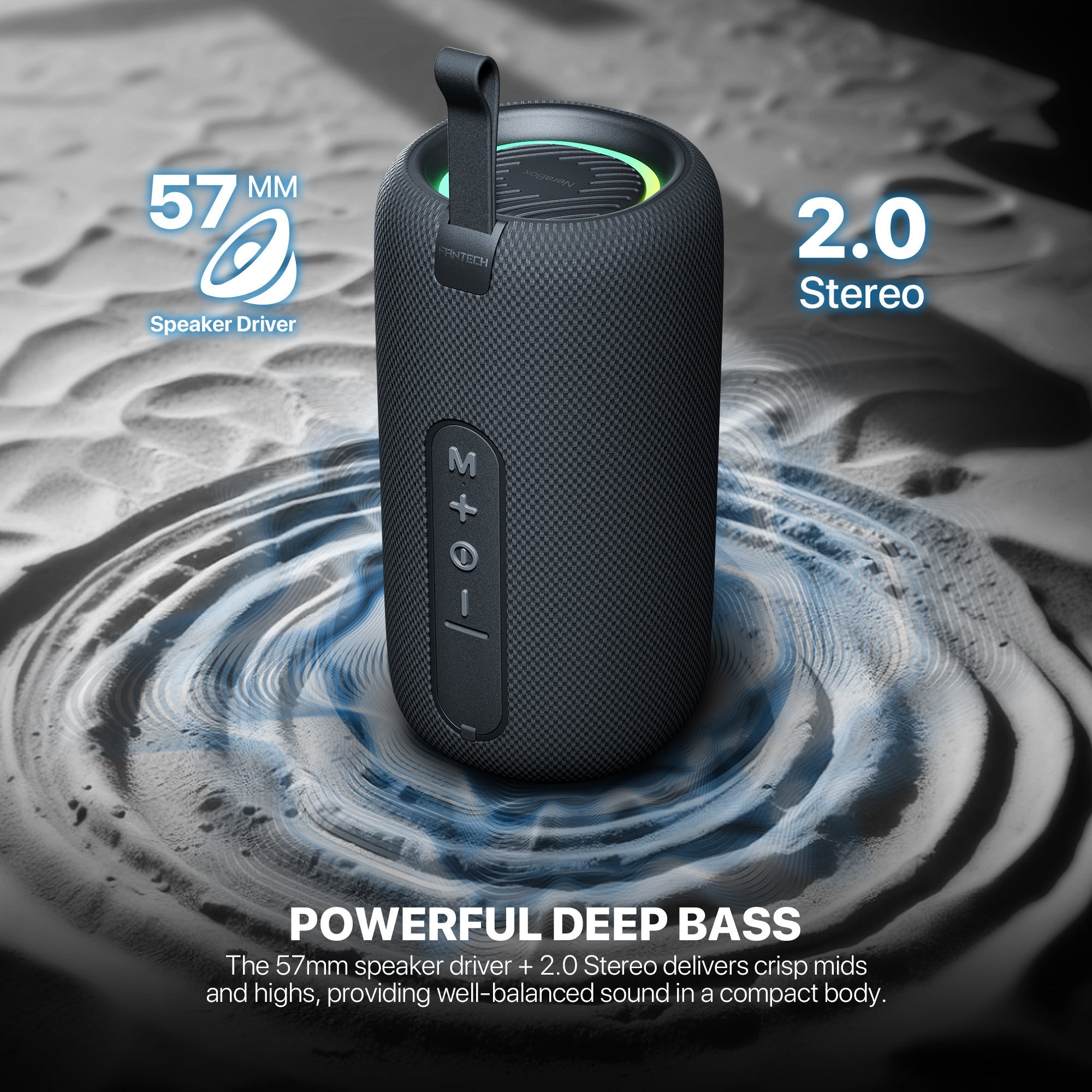 Gameak JO | Gaming Accessories Store Bass 10W 4-Way BS159 black 57mm USB RGB wireless portable speaker