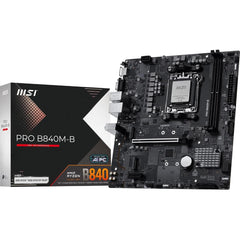 MSI PRO B840M-B , mATX - Supports AMD Ryzen 9000/8000 / 7000 Processors, AM5 - DDR5 , M.2 Gen4, 2.5G LAN