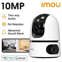 Imou Ranger Dual 10mp Wifi 360 Pt Camera Dual Lens Human Pet Deteion Night Vision Two Way Talk Security Surveillance Ip Camera