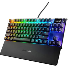 Steelseries Apex 7 Tkl Compa Mechanical Gaming Keyboard – Oled Smart Display – Usb Passthrough And Media Controls – Linear And Quiet – Rgb Backlit (red Switch) - CompuMe