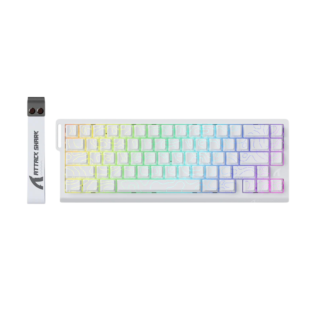 ATTACK SHARK X68 HE Rapid Trigger Mechanical Gaming Keyboard 60% Wired TKL with Adjustable Actuation,Hall Effect Magnetic Switch,8KHz Polling Rate,RGB Backlit,Top Mount for PC Mac Esport Gamer(White))