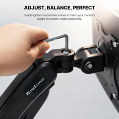 Fantech Workstation MBS1 Single-Arm Monitor Mount, 90 Degree for 13" to 32" Screen Adjustable Spring Dual Monitor Arm Bracket for Desk