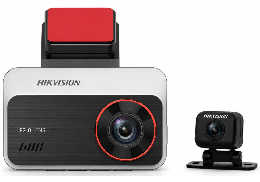 Hikvision AE-DC2328-C200S (2CH) - Dual-Channel Dash Camera, 1080P Front + Rear, Wi-Fi, G-Sensor, IPS Display