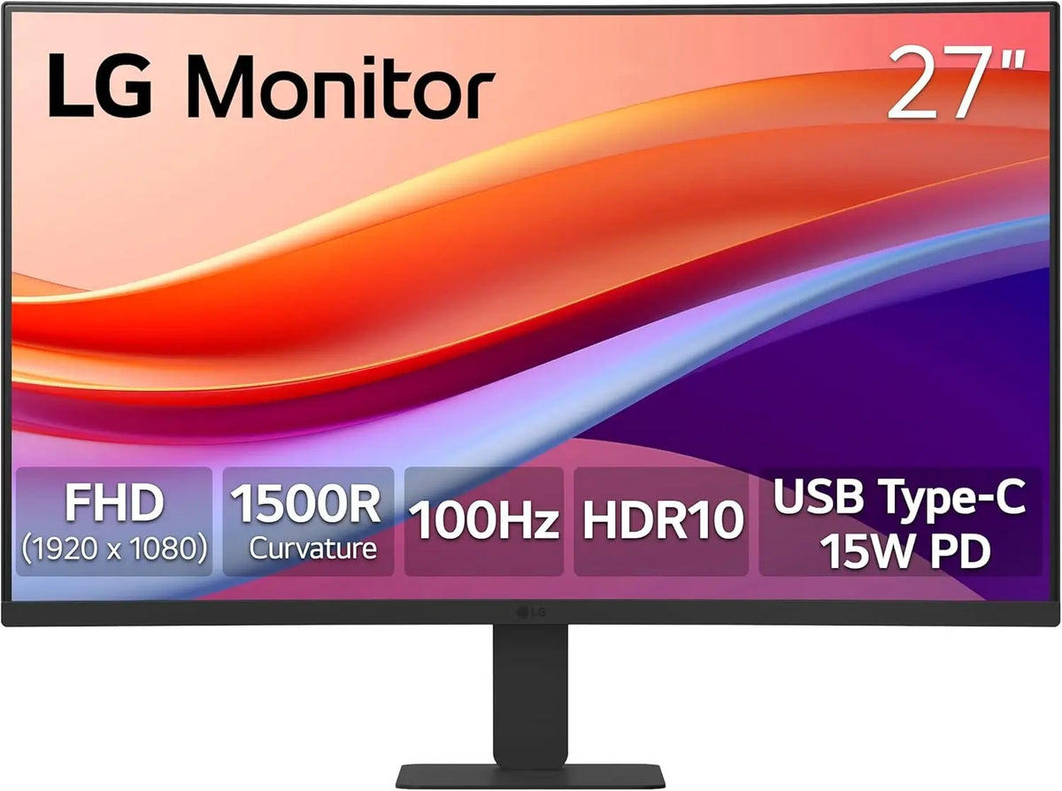 Lg 27u421a B 27 Inch Full HD Curved Business Monitor 100hz 5ms HDR10 3 Side Borderless