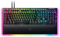 Razer BlackWidow V4 Pro Wired Mechanical Tactile & Clicky ABS Command Dial Programmable Macros Chroma RGB w/ Wrist Rest - Green Switches