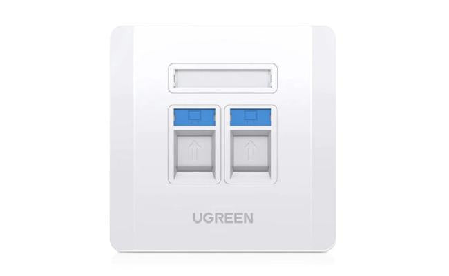Ugreen Nw144 Dual Port Wall Plate 1 P/bag