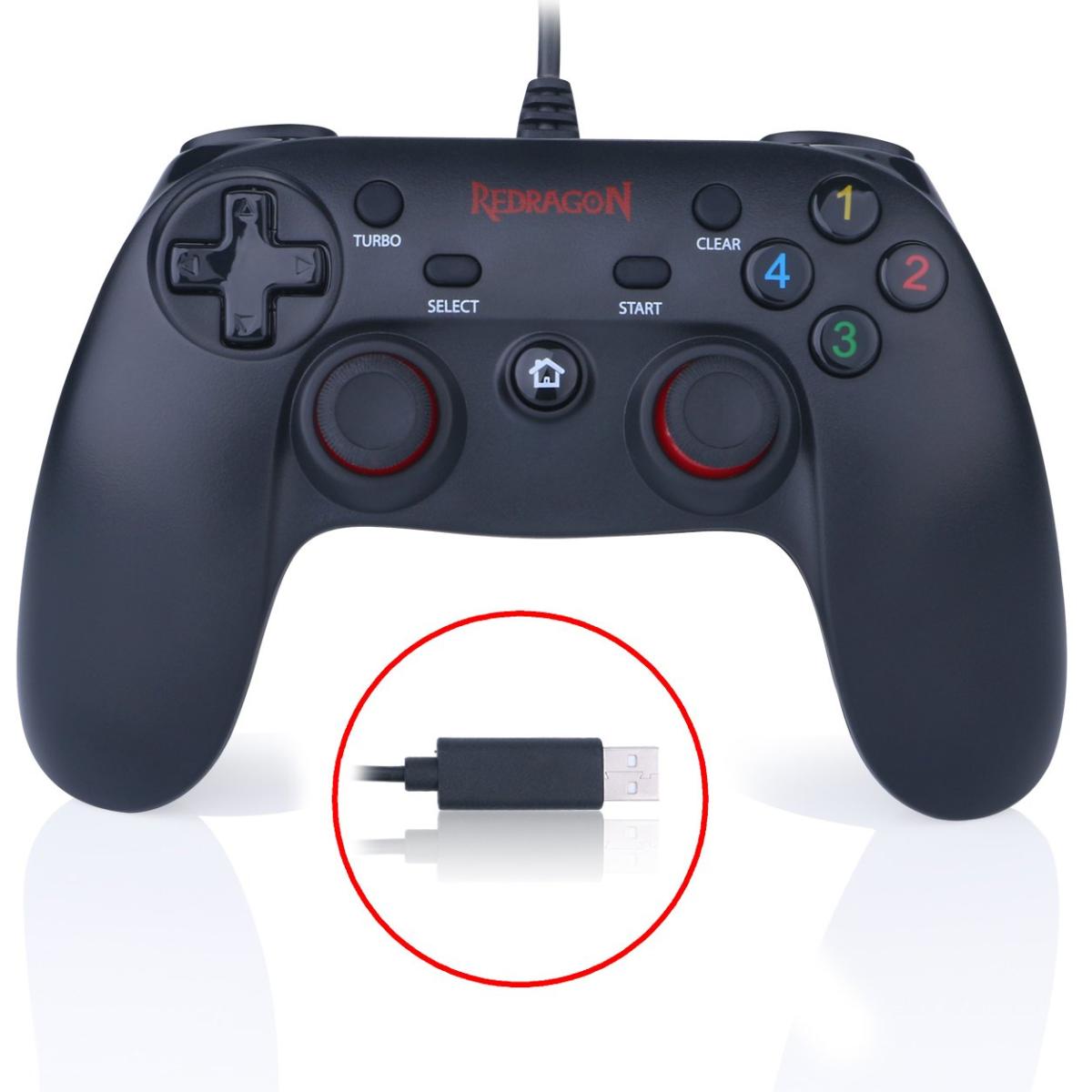 Redragon Saturn G807 Wired Pc Game Controller Joystick Dual Vibration Saturn For Pc,ps3,playstation,android - CompuMe