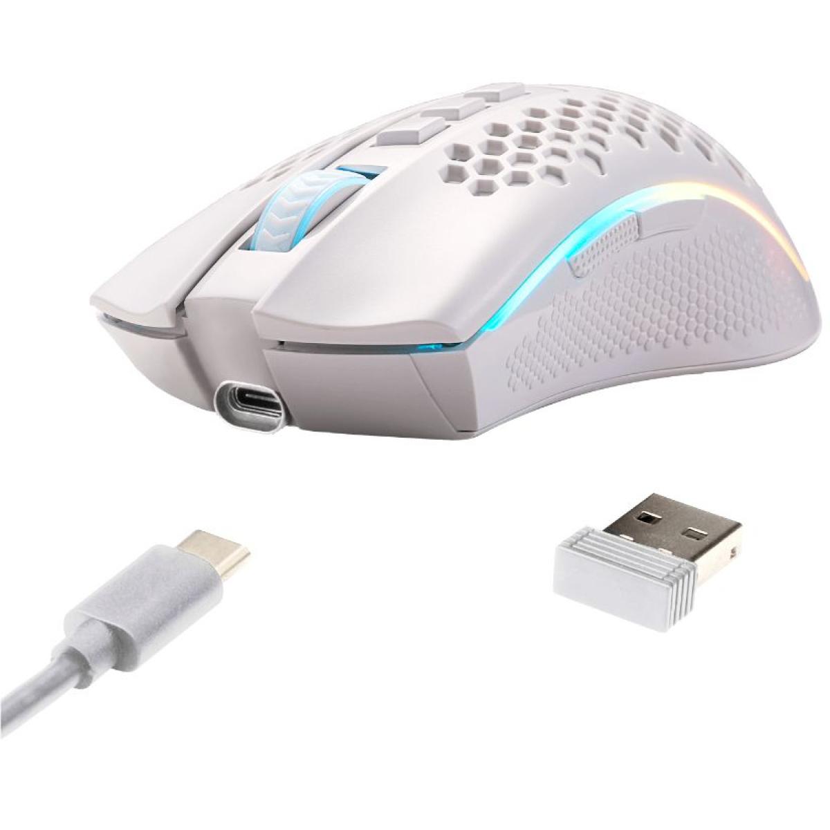 Redragon M808 Storm Pro Wireless RGB Honeycomb 16,000 DPI Optical Sensor 7 Programmable Buttons - White