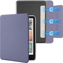 Detachable Magnetic Case for 7'' Kindle Paperwhite 12th Gen 2024 and Kindle Colorsoft Signature Edition, Slim PU Shell Cover Case with Auto Wake/Sleep, Lavender Purple