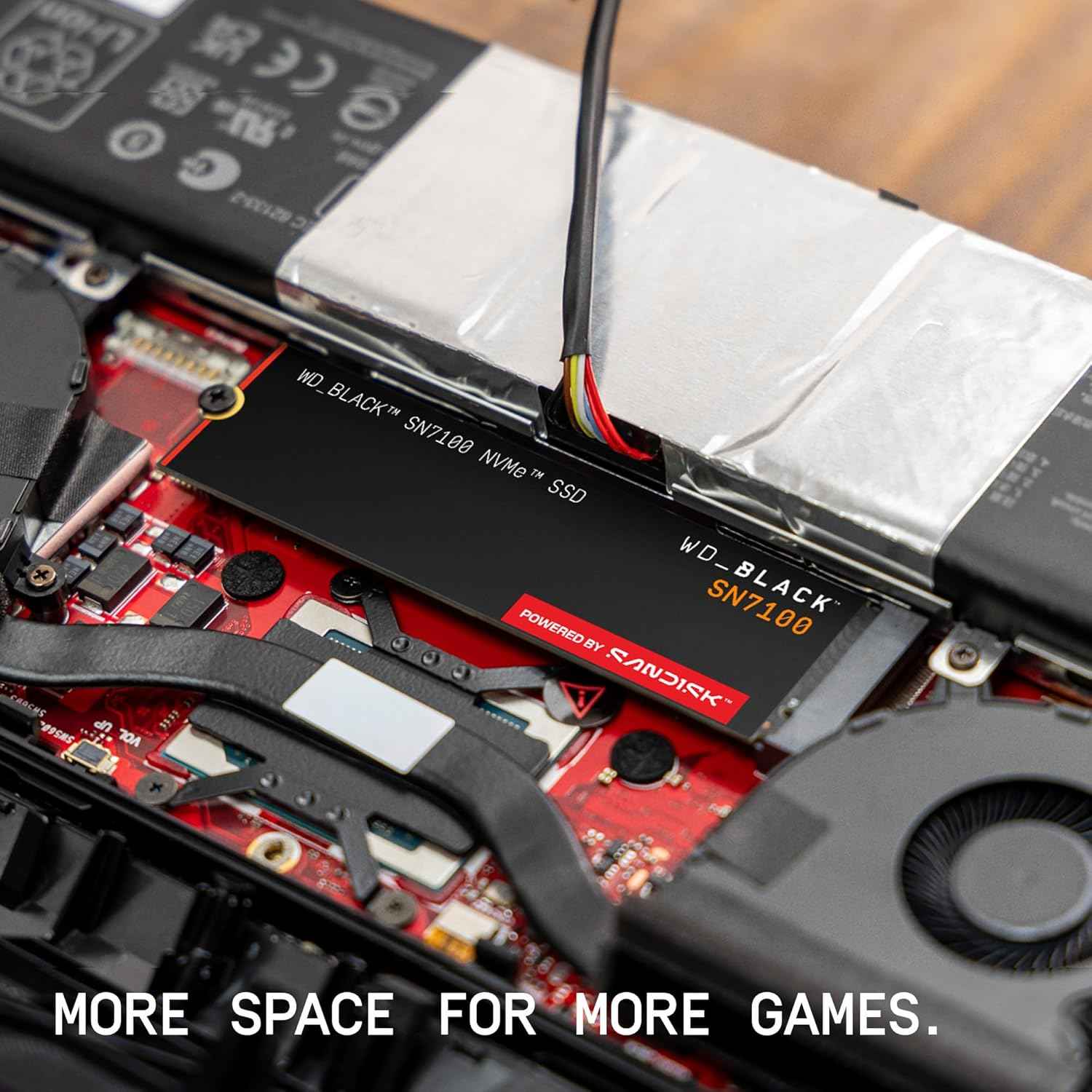 WD_Black SN7100 2TB NVMe SSD - Gen4 PCIe, M.2 2280, Up to 7,250 MB/s Read Speed, Up to 6,900 MB/s Write Speed, Next Gen TLC 3D NAND, for Laptops, Handheld Gaming Devices - WDS200T4X0E