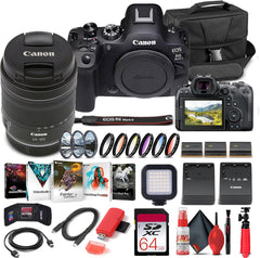 Canon EOS R6 Mark II Mirrorless Camera with 24-105mm f/4-7.1 Lens + 64GB Card + Case + Photo Software + 2 x LPE6 + External Charger + LED Light + More (INTL. Model)