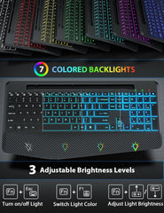 Wireless Keyboard and Mouse Backlit, Wrist Rest, LED Mouse, Rechargeable Ergonomic Keyboard with Phone Holder, Silent Light Up Combo for Computer, Mac, PC, Laptop, Chromebook - SABLUTE KM22 Ultra+