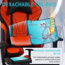 CompuMe Gaming Chair With Foot Set High Back Computer Chair Desk Chair Racing Executive Ergonomic Adjustable Swivel Chair with Headrest and Lumbar Support - Black & Orange