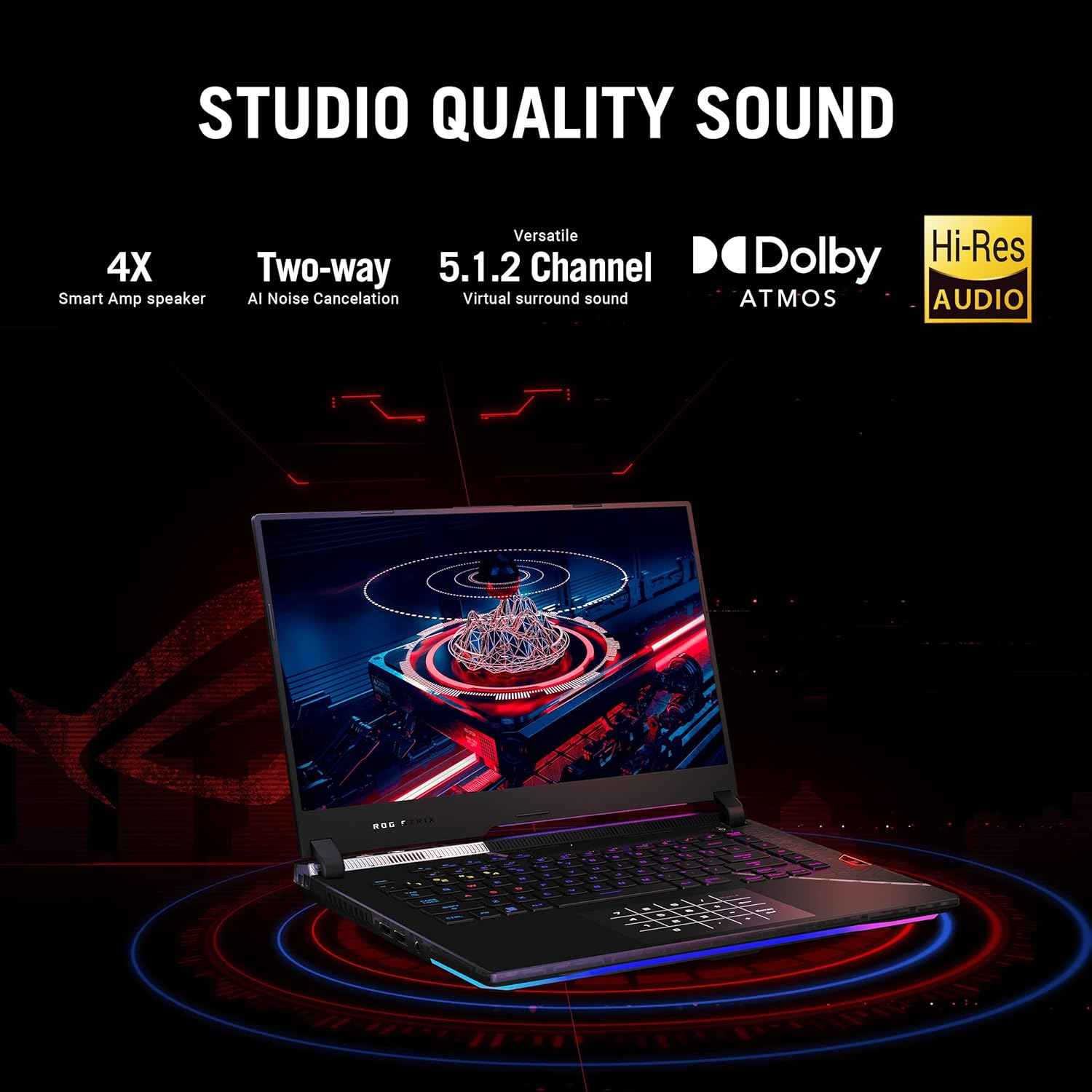 ROG Strix Scar 15 Gaming Laptop, 15.6â€ 240Hz IPS QHD Display, NVIDIA GeForce RTX 3070 Ti, Intel Core i9 12900H, 16GB DDR5, 1TB SSD, Per-Key RGB Keyboard, Windows 11 Home, G533ZW-AS94Q,Black