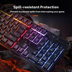 Redragon K521-R NETHERBANE V2 Membrane with Anit-Ghosting Keys Gaming Keyboard - Black