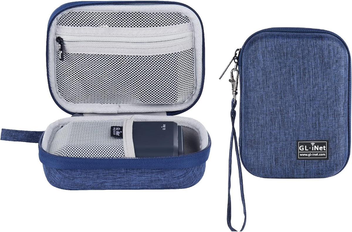 Gadget Organizer Case (Blue) & GL.iNet GL-MT3000 (Beryl AX) Pocket-Sized Wi-Fi 6 AX3000 Wireless Travel Gigabit Router