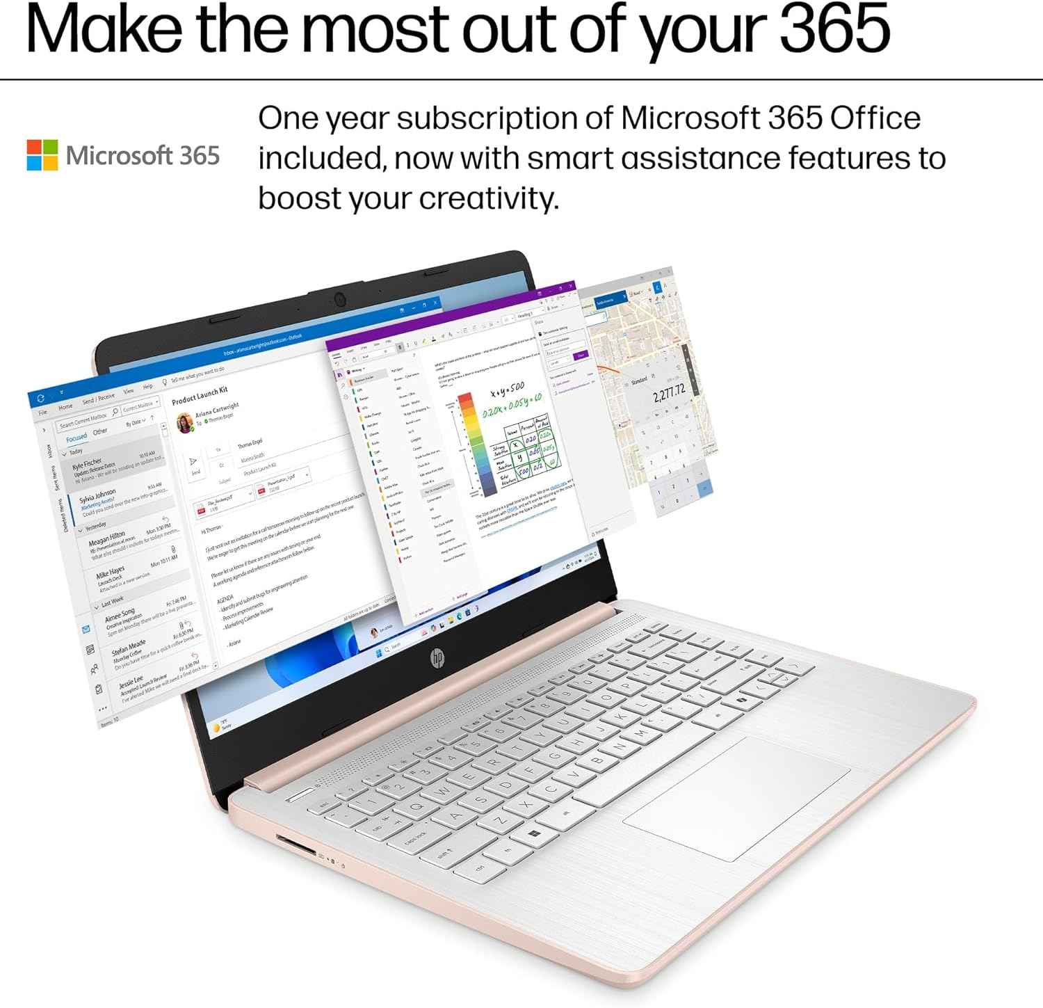 Pavilion Laptop 2026 Notebook for Students & Remote Work, Intel N150, 16GB RAM, 128GB Storage, 500GB External HDD, Lightweight, Long Battery Life, Wi-Fi 6, 1 Year Office 365, Win 11 Home S, Pink