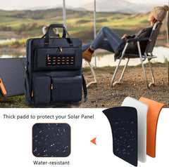 Travel Carrying Case Compatible with Jackery SolarSaga 100W 100X 200W - Solar Panel Storage Bag for 2 Battery Panels with Multiple Pocket