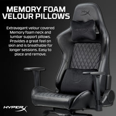 Nordic Game Supply HyperX Blast Gaming Chair - Ergonomic Gaming Chair, Leather Upholstery Video Chair - Red Black PC Racing Tilt Gaslift Foam Armrests Office Secret Hyper X Chair Lab - N=Black