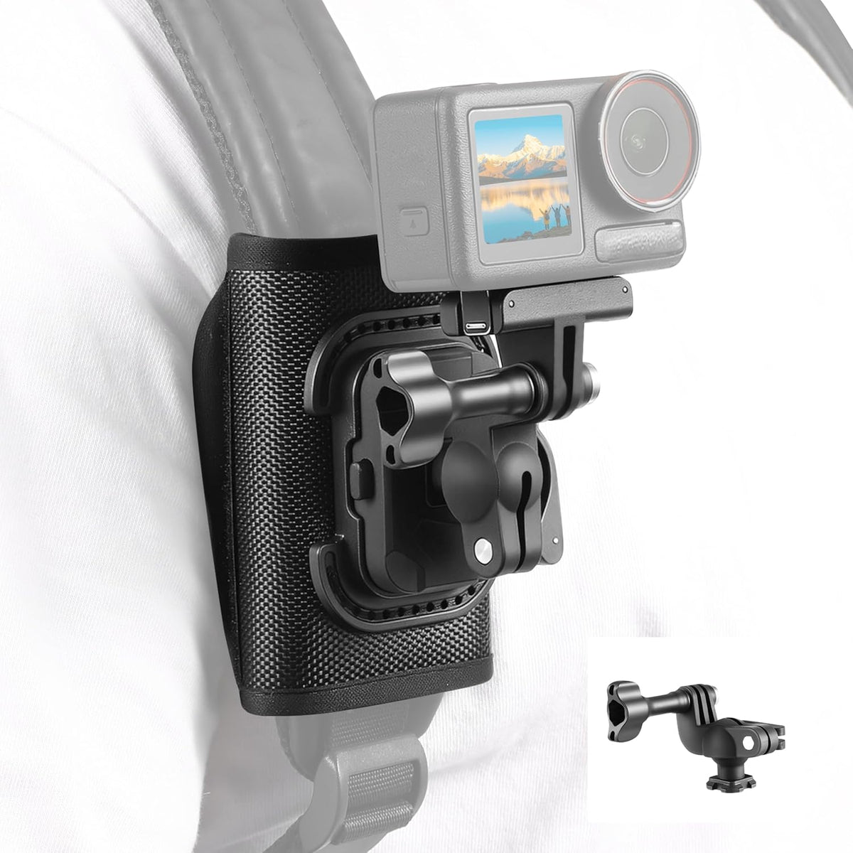 Backpack Mount Shoulder Strap Clip Holder 360° Bag Belt Adjust Quick Release Adapter for Insta360 X5 X4 Air Ace Pro 2 for DJI Osmo 360 Nano Action 6 5 Pro Pocket 3 for GoPro Max2 13 12 11 Accessories