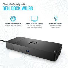 Dell WD19S Docking Station Dual Monitor - Dock Station with 180W + USB Type-C + HDMI+ Dual DisplayPort - Ultimate Laptop Docking Station
