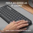 Logitech Pebble Keys 2 K380s Arabic Version, Multi-Device Bluetooth Wireless Keyboard with Customizable Shortcuts, Slim and Portable, Easy-Switch for Windows, macOS, iPadOS, Android, Chrome OS - Tonal Graphite