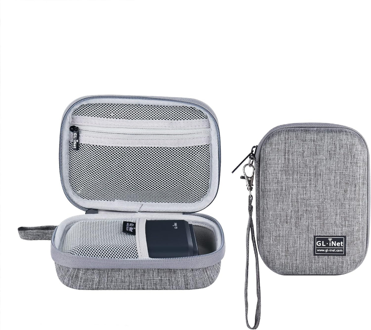 Gadget Organizer Case (Grey) & GL.iNet GL-MT3000 (Beryl AX) Pocket-Sized Wi-Fi 6 AX3000 Wireless Travel Gigabit Router